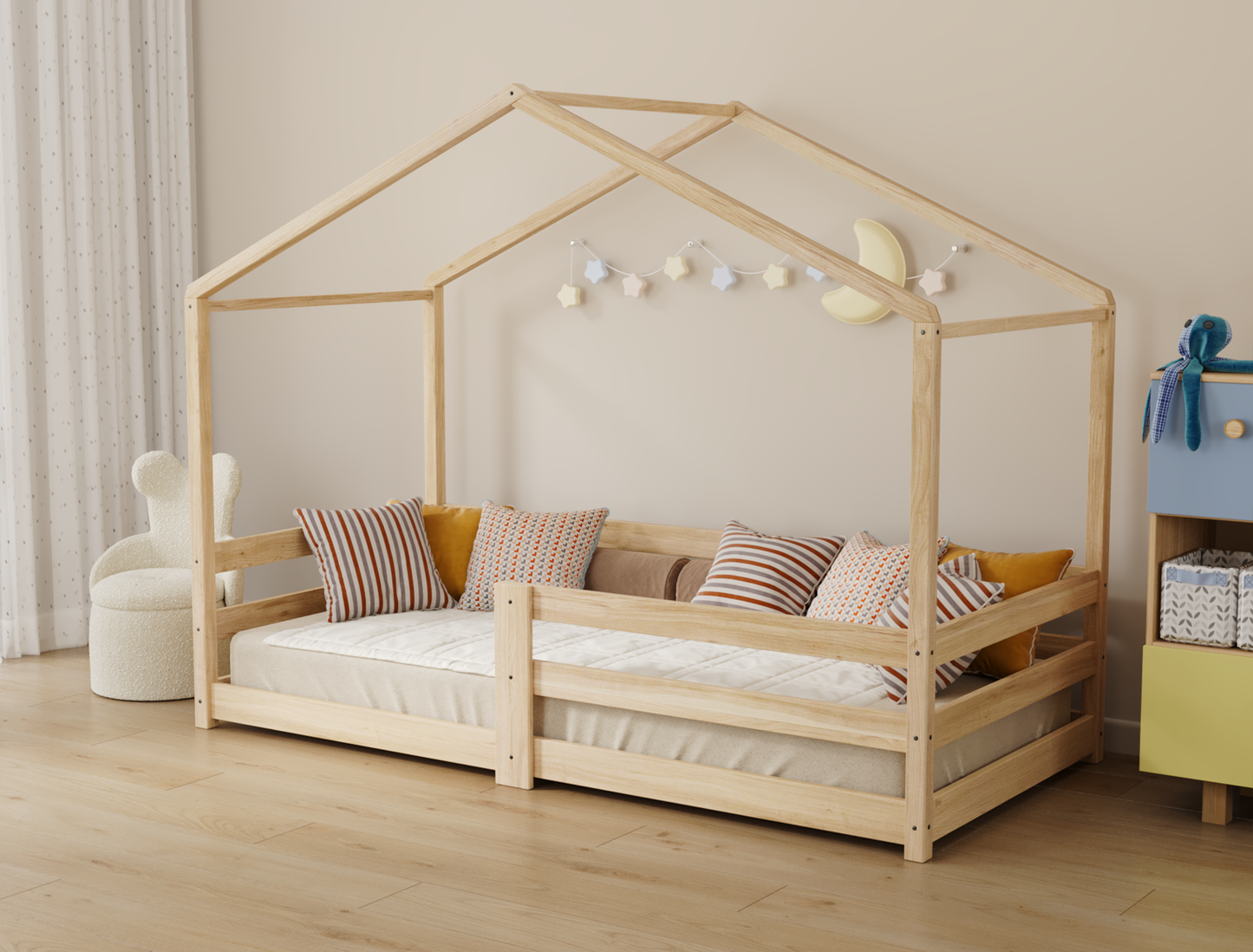 Cooper Natural Pine Kid House Bed