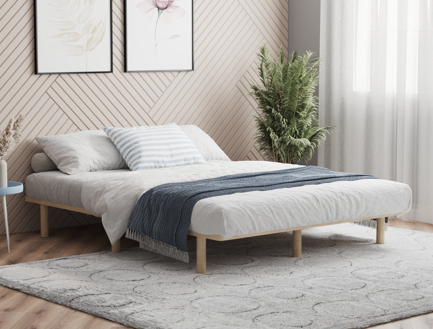 Winslette Natural Wooden Platform Bed Frame