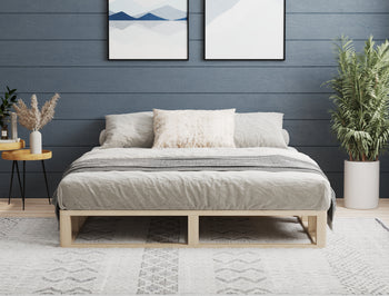 Kingston Natural Wooden Platform Bed Frame