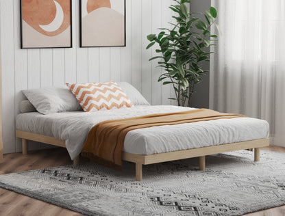 Casey Natural Wooden Platform Bed Frame