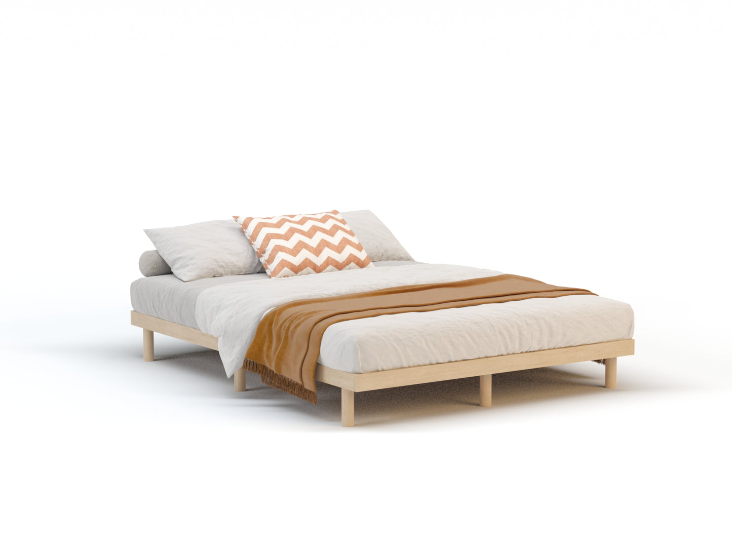 Casey Natural Wooden Platform Bed Frame