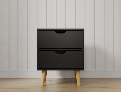 Luca Black Bedside Table