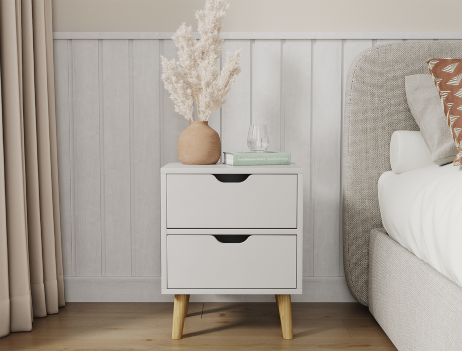 Luca White Bedside Table