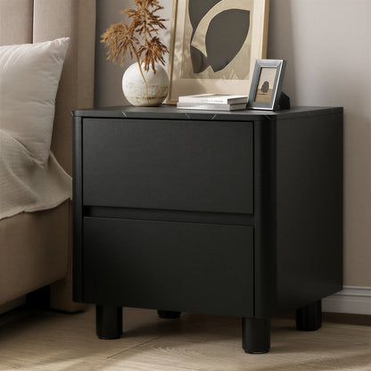Luna Black Bedside Table