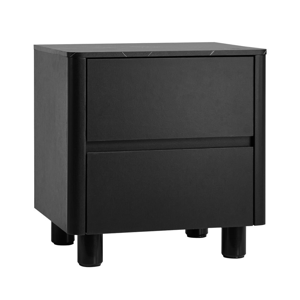 Luna Black Bedside Table