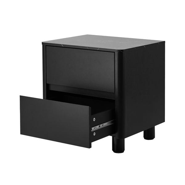 Luna Black Bedside Table