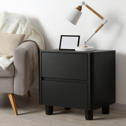 Luna Black Bedside Table
