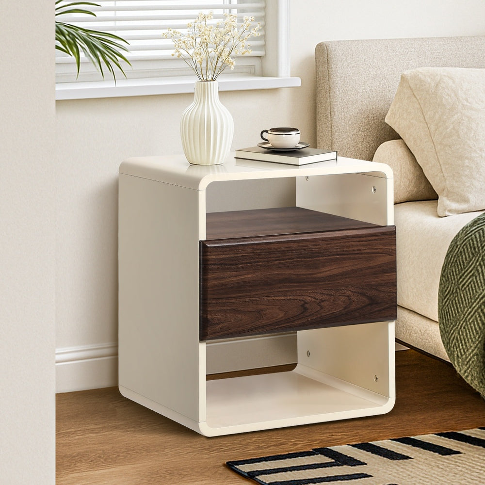 Tenley White Walnut Bedside Table