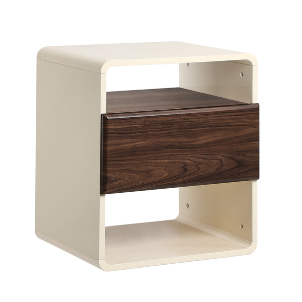 Tenley White Walnut Bedside Table