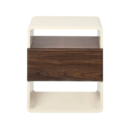 Tenley White Walnut Bedside Table
