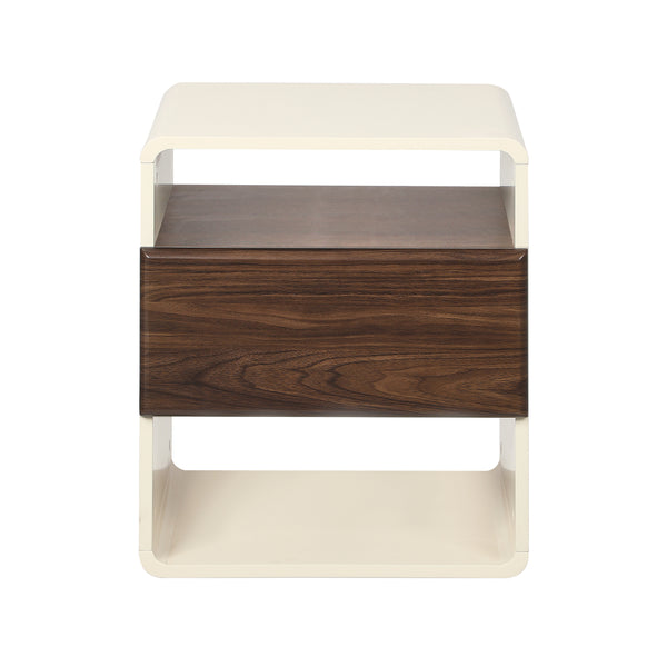 Tenley White Walnut Bedside Table