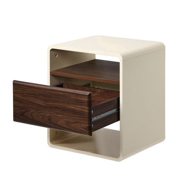 Tenley White Walnut Bedside Table