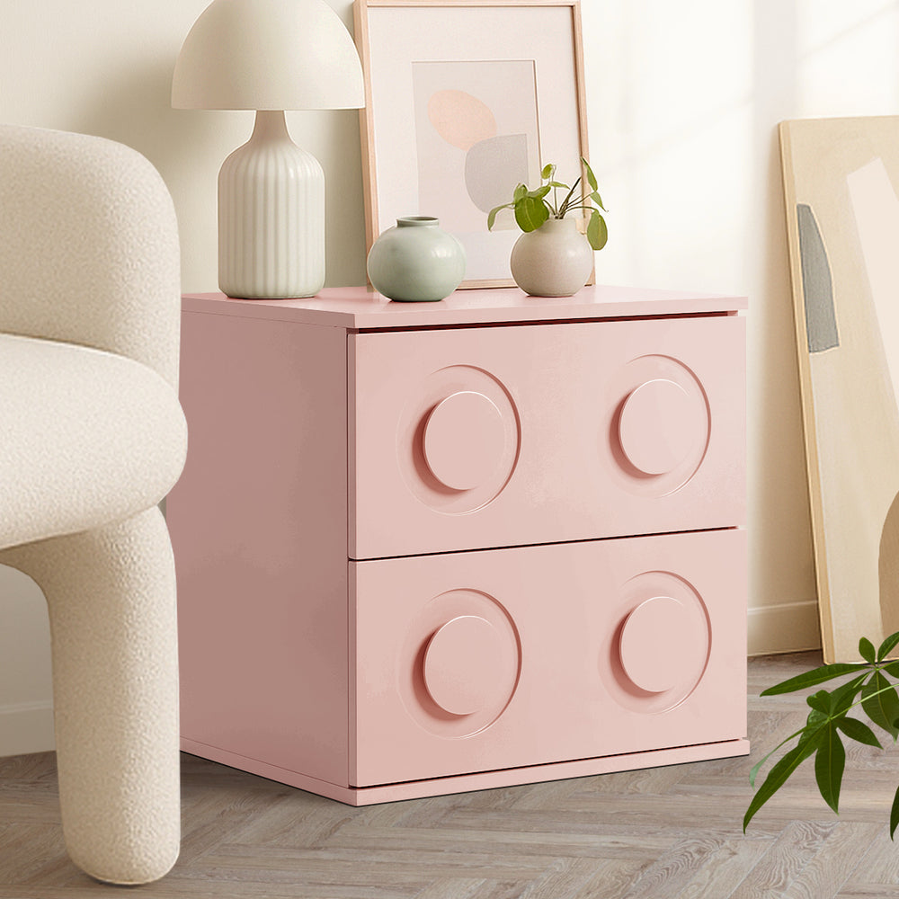 Cassie Pink Bedside Table