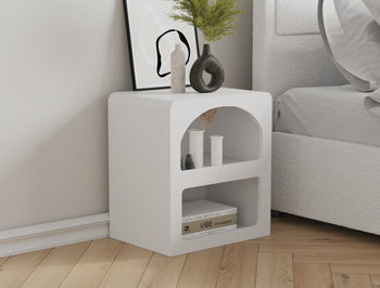 Amara White Bedside Table