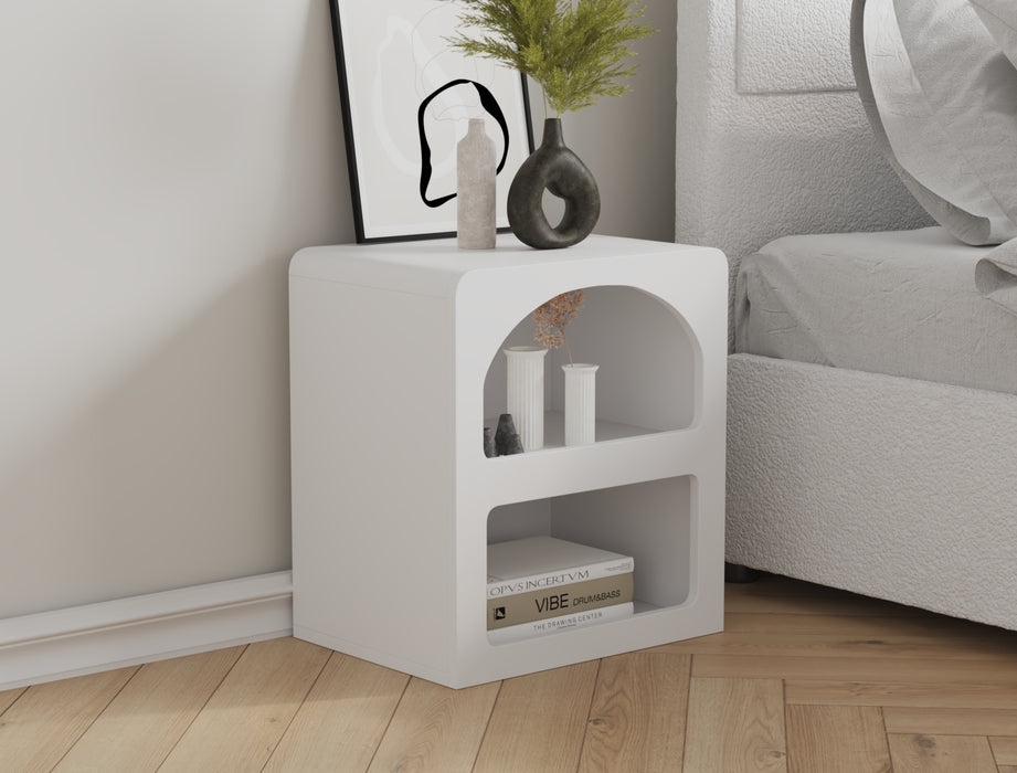 Amara White Bedside Table