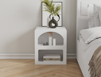 Amara White Bedside Table