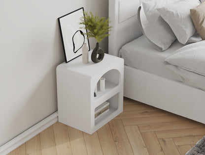 Amara White Bedside Table