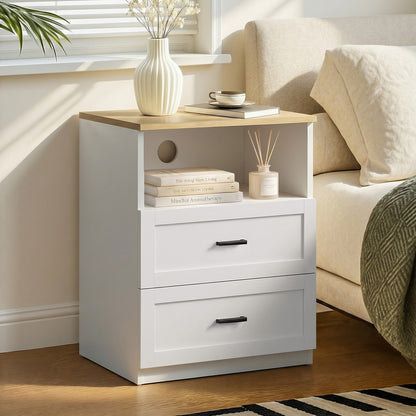 Retro II White Bedside Table