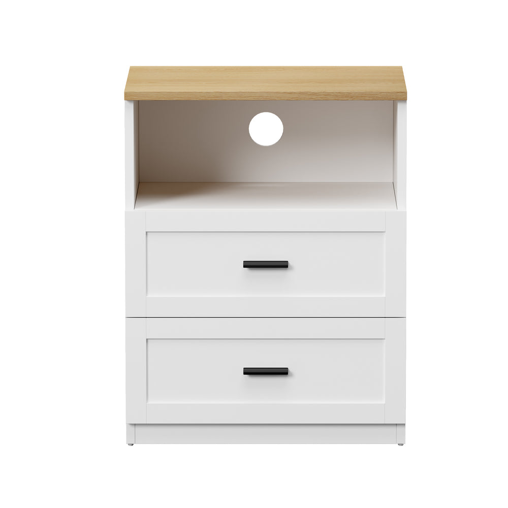 Retro II White Bedside Table