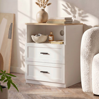 Retro II White Bedside Table