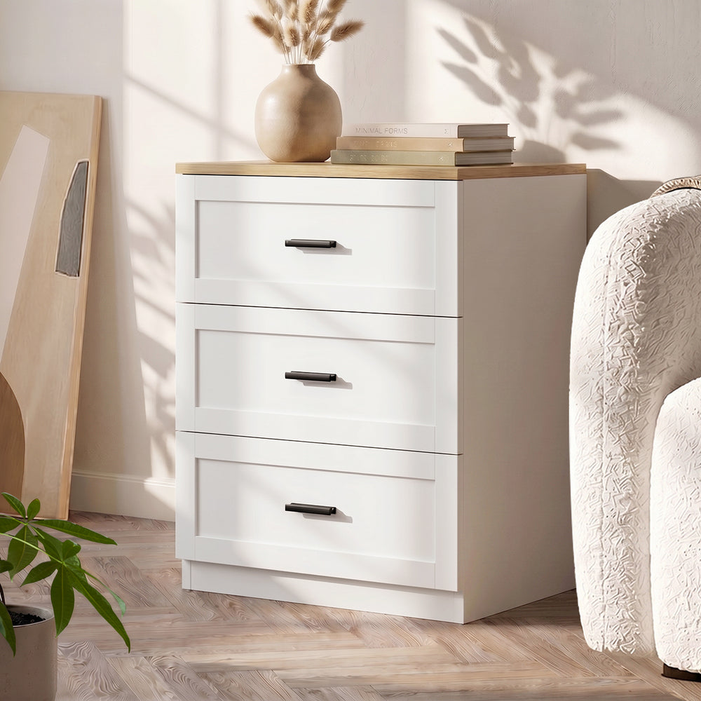 Victor White Bedside Table