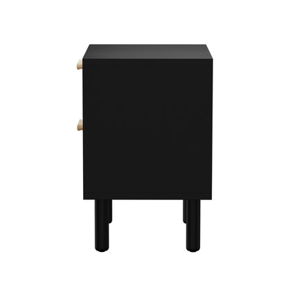 Chelsea Black Rattan Bedside Table