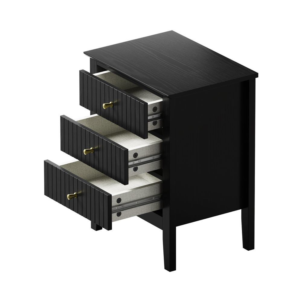 Rios Black Bedside Table