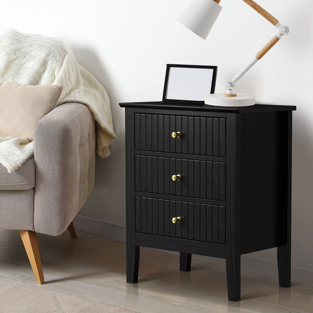 Rios Black Bedside Table