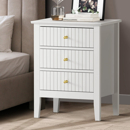 Rios White Bedside Table