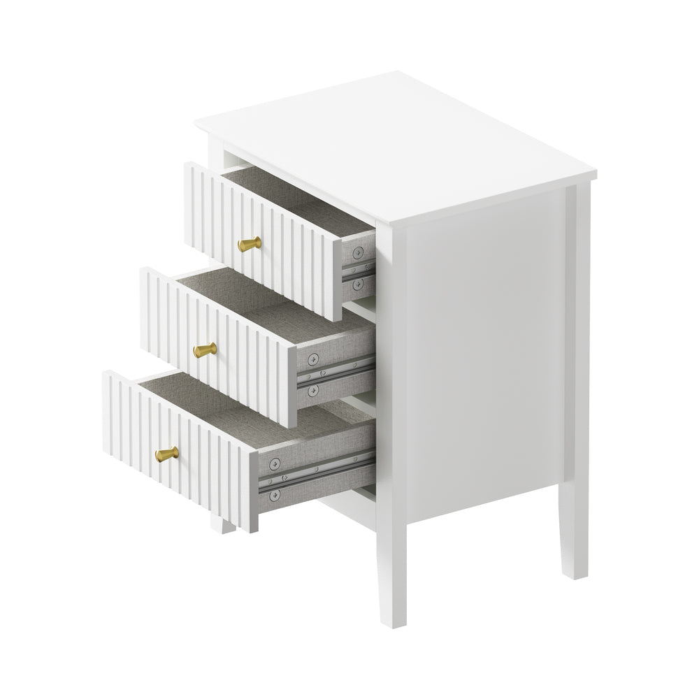 Rios White Bedside Table
