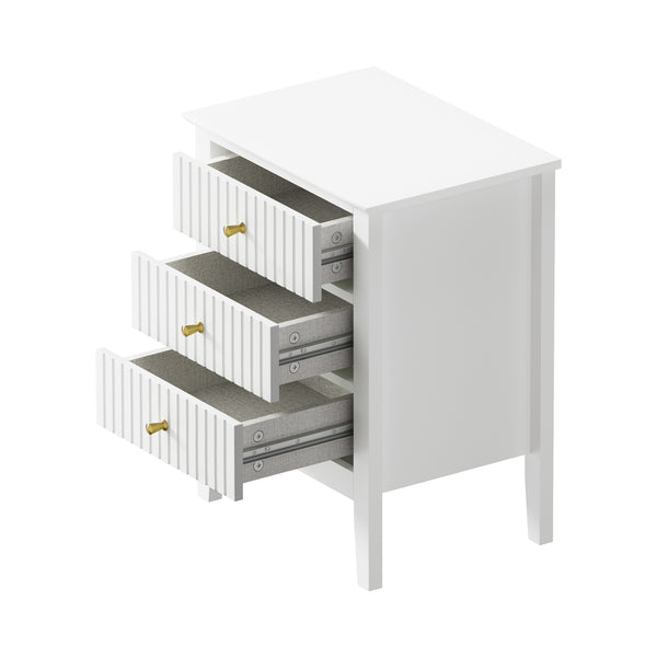 Rios White Bedside Table