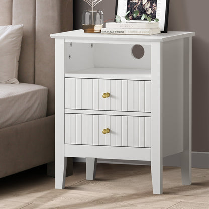 Avalon White Bedside Table