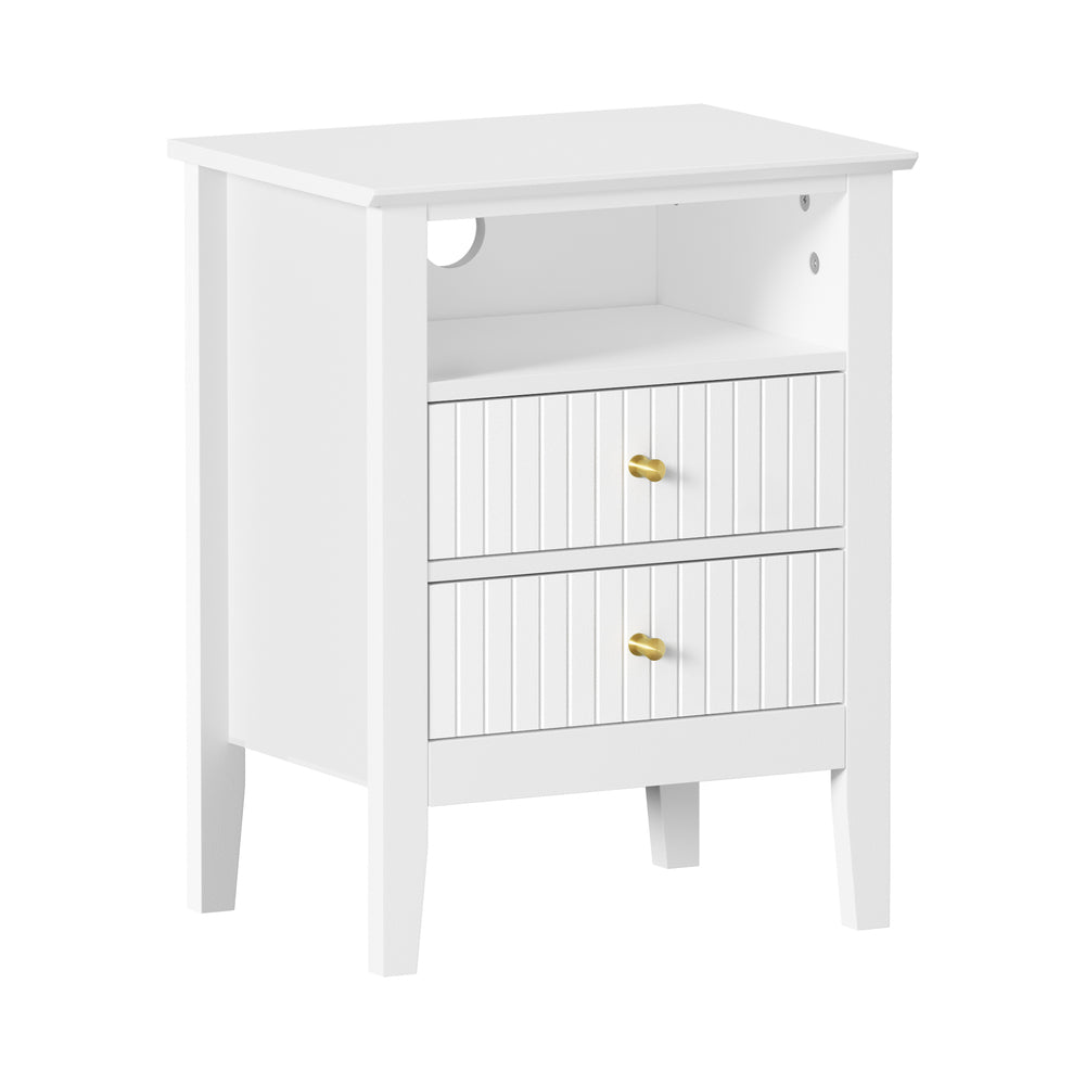 Avalon White Bedside Table