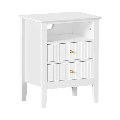 Avalon White Bedside Table