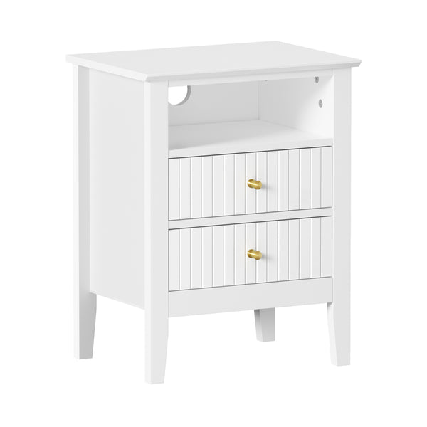 Avalon White Bedside Table