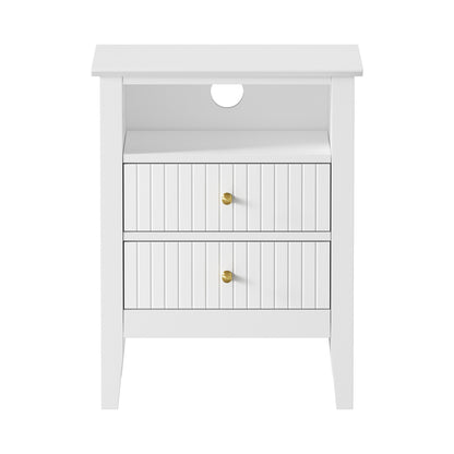 Avalon White Bedside Table