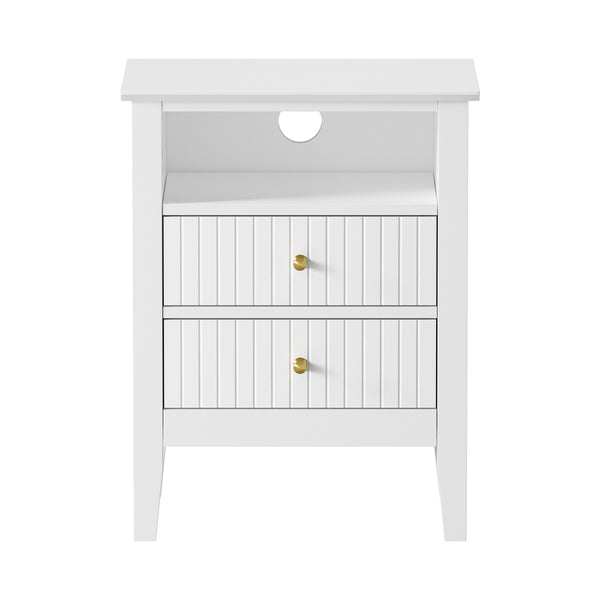 Avalon White Bedside Table