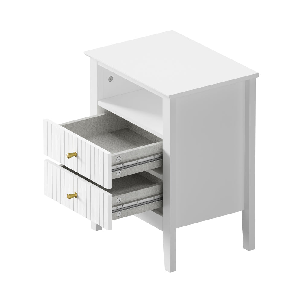 Avalon White Bedside Table