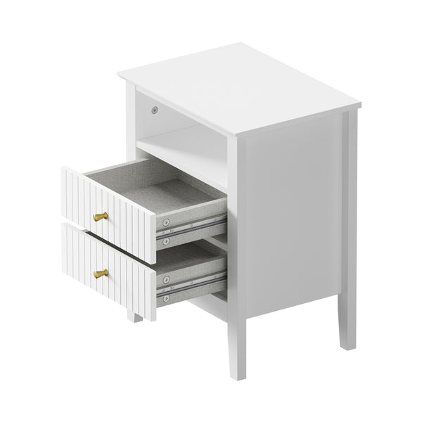 Avalon White Bedside Table