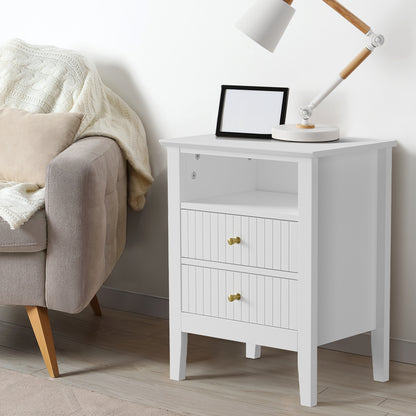 Avalon White Bedside Table