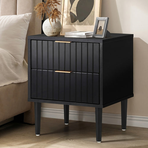 Casey Black Bedside Table