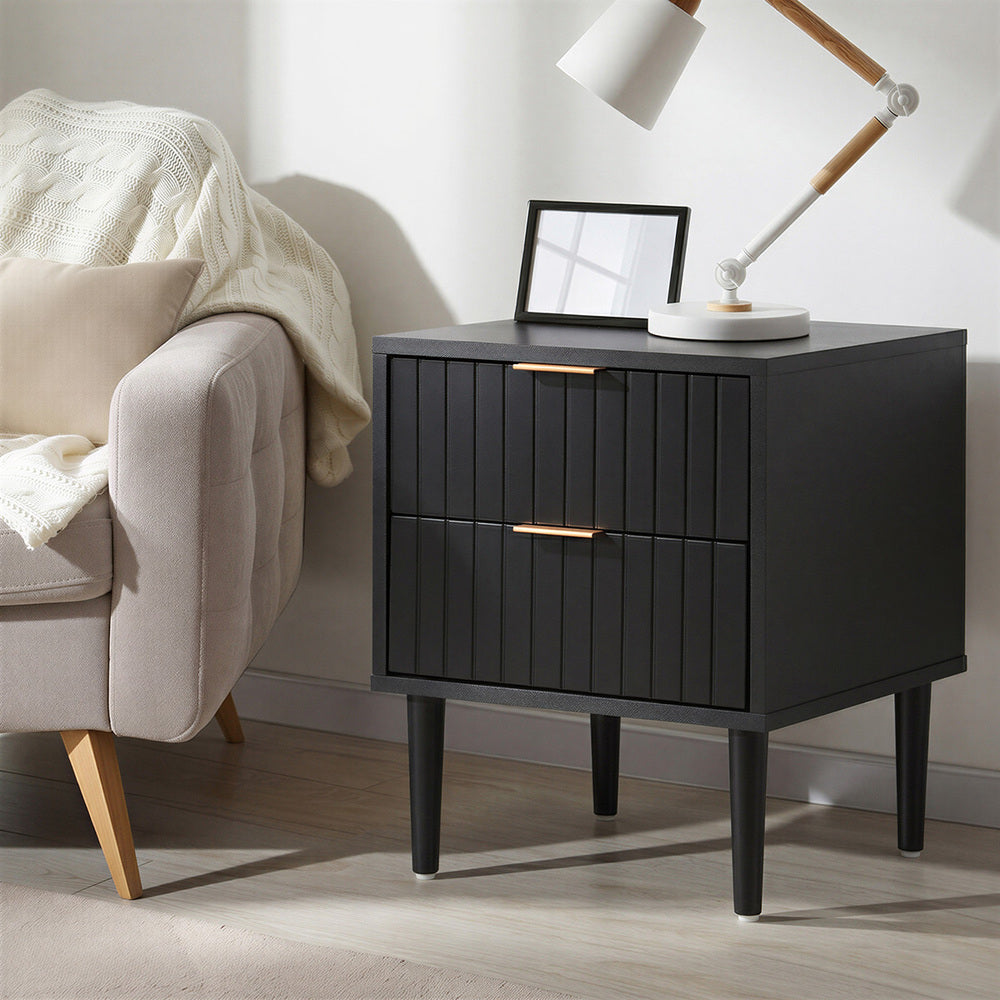 Casey Black Bedside Table