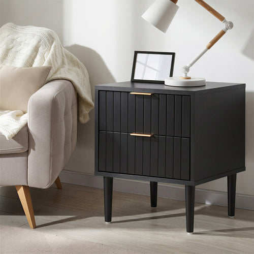 Casey Black Bedside Table