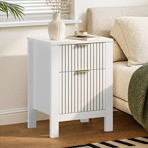 Dune White Bedside Table