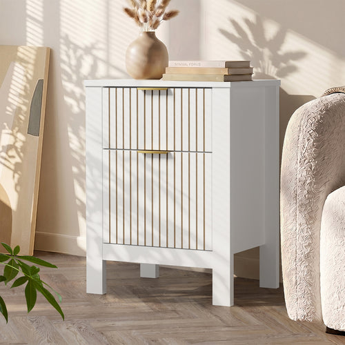 Dune White Bedside Table