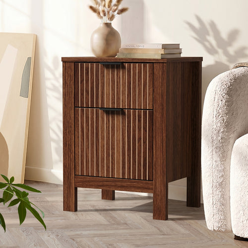 Dune Walnut Bedside Table