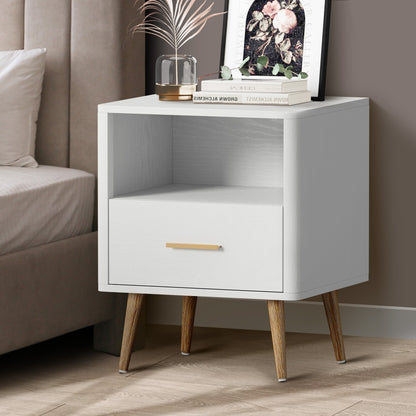 Cleo White Bedside Table