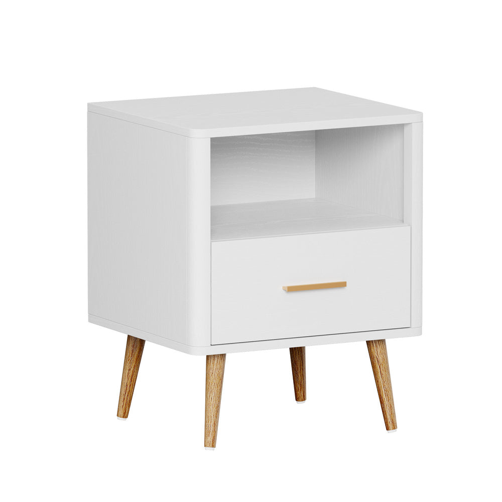 Cleo White Bedside Table
