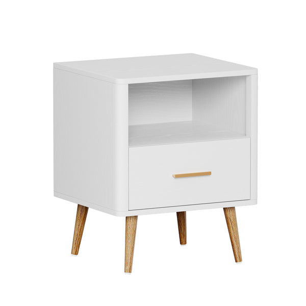 Cleo White Bedside Table