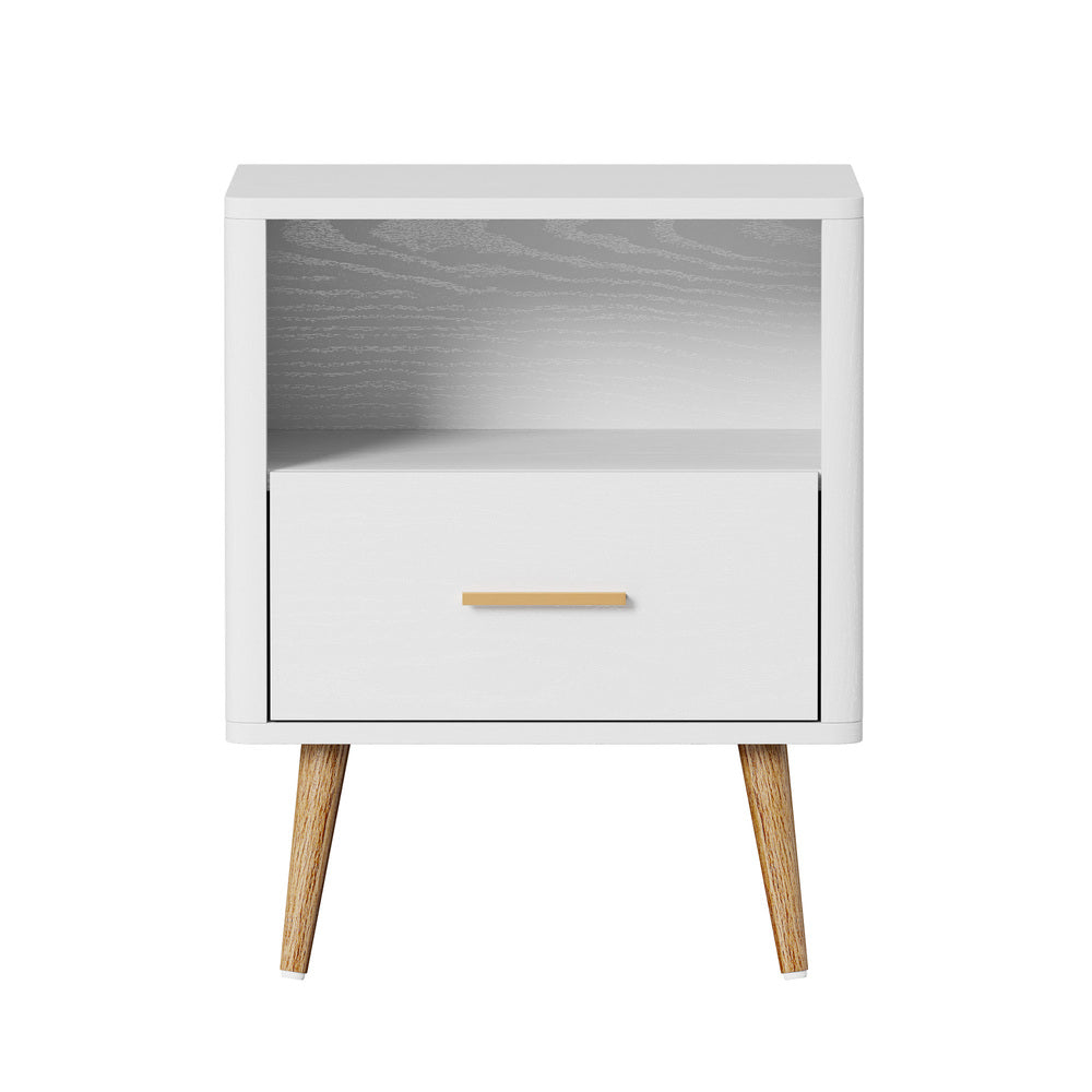 Cleo White Bedside Table